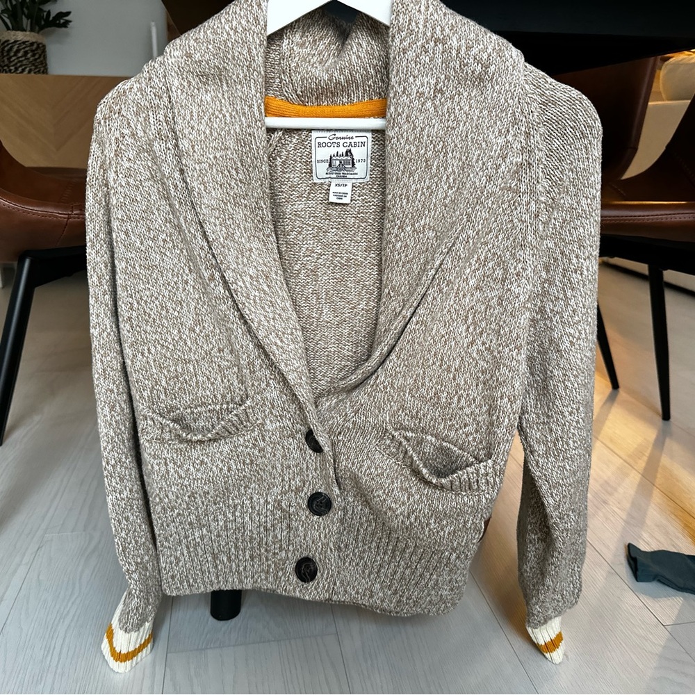 Roots Women's Brown Shawl Collar Cardigan